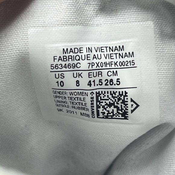 Converse All Star Chuck Taylor GR82 Platform Heel Boot Size 10 Womens White Shoe - Picture 10 of 14